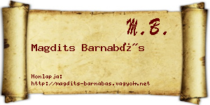 Magdits Barnabás névjegykártya